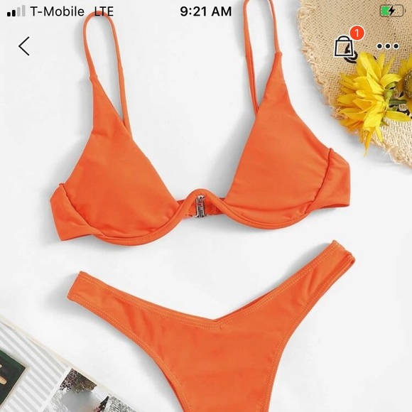 shein orange swimsuit